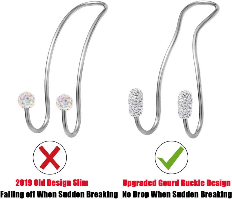 MTGOCHA Car Headrest Hooks Car Purse Hook(2 Pack),Bling Car Bag Hooks, Car Hook for Purses and Bags Cute Metal Car Purse Holder Hook, Bling Car Accessories for Women, Silver - Image 5